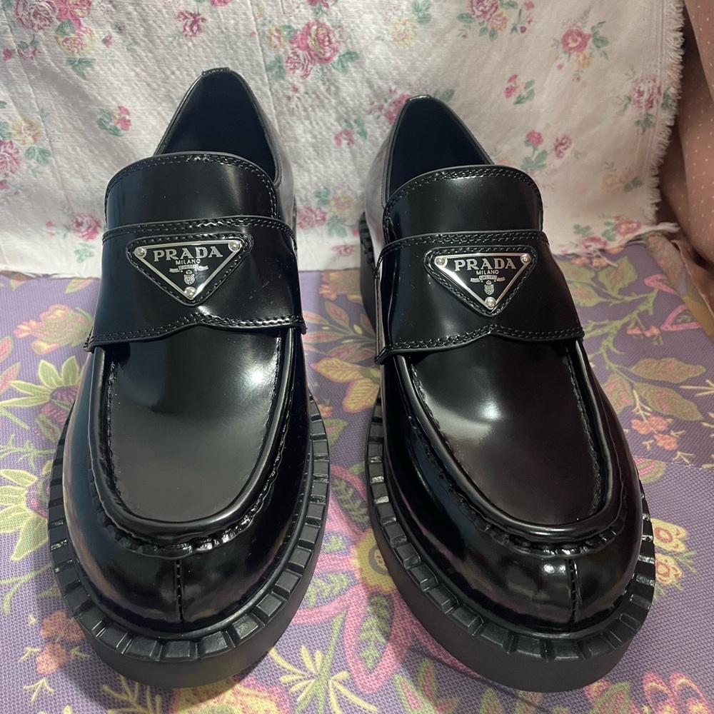 Prada Triangular Logo Loafers - Picture 3 of 6